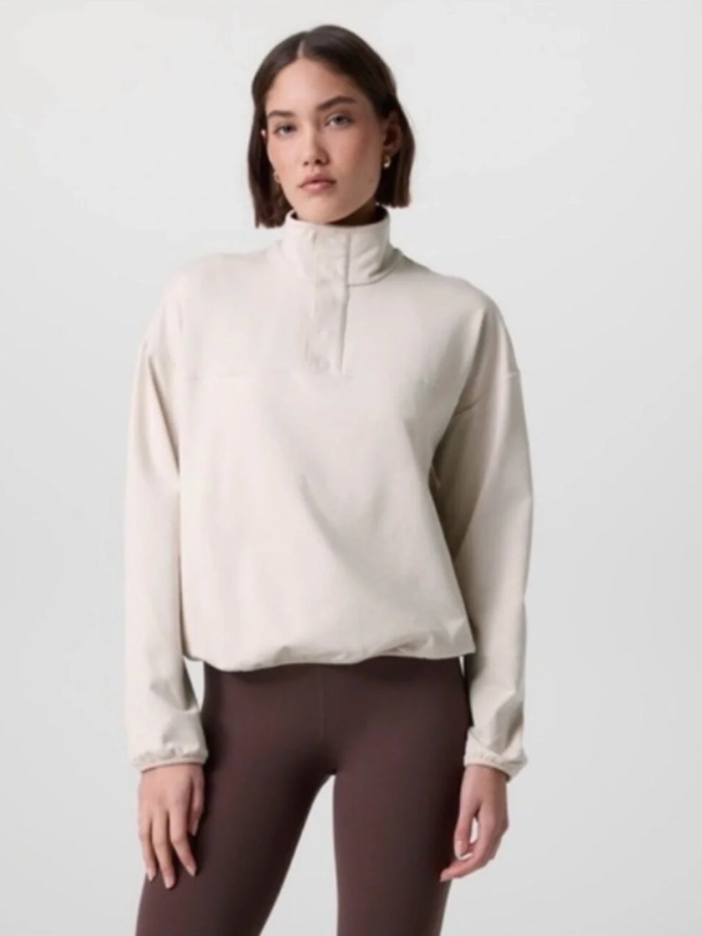 HEATHER BLUE Vuori Granite Snap Mock Pullover Sweatshirt